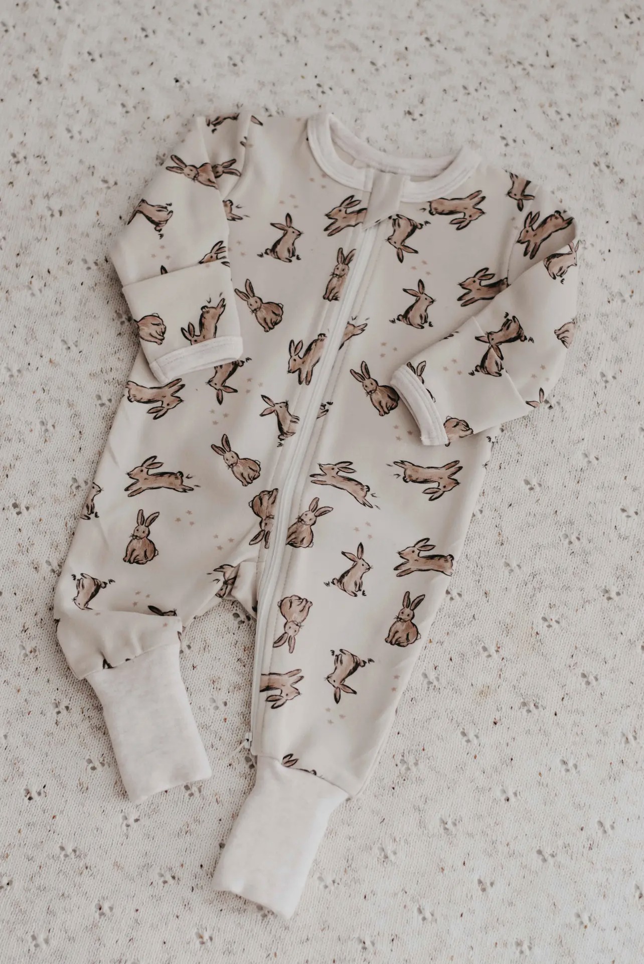 Bencer and Hazelnut Bunnies zipsuit