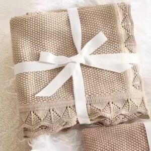 Latte Knitted Heirloom Blanket