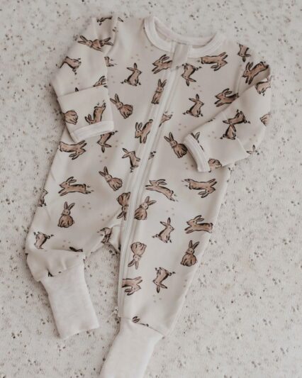 Bencer and Hazelnut Bunnies zipsuit