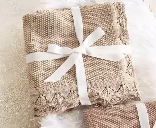 Latte Knitted Heirloom Blanket