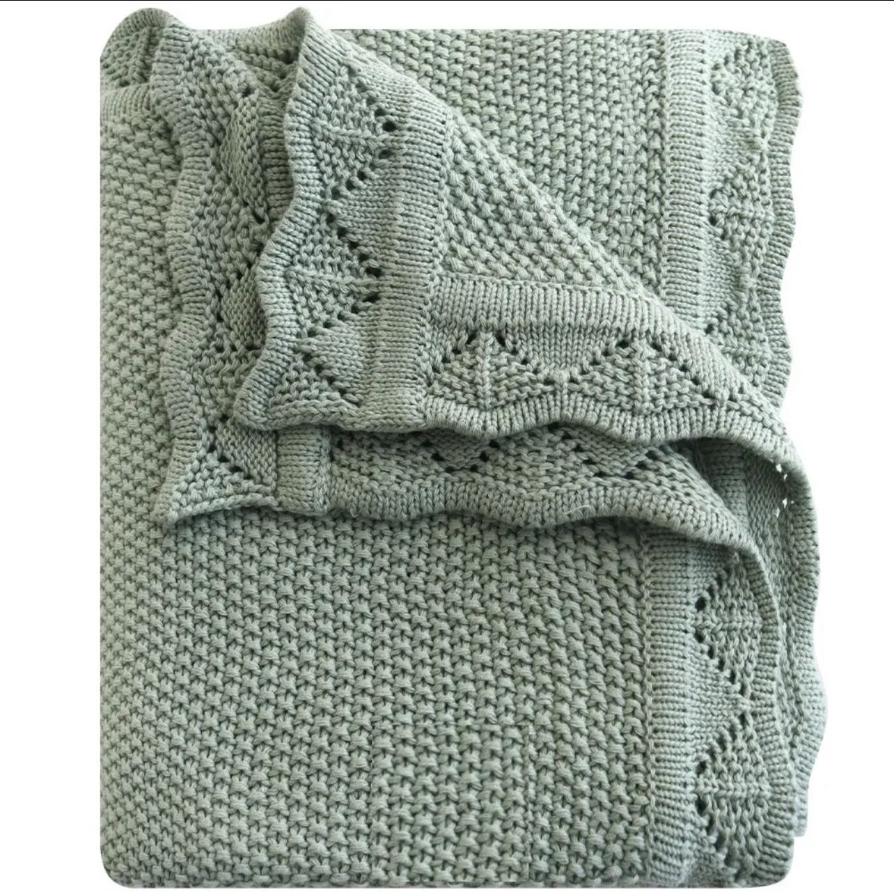 Sage Knitted Heirloom blanket