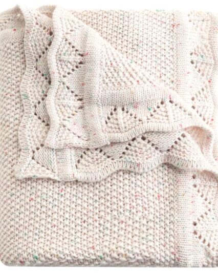 Speckled knit heirloom blanket