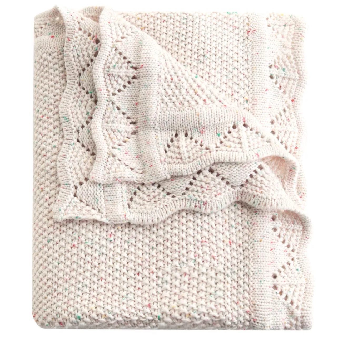 Speckled knit heirloom blanket